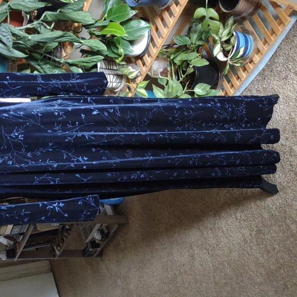Worthington Blue Glitter Leaf Vine Velvet Long Maxi Dress NWT Practical Magic - Picture 3 of 8